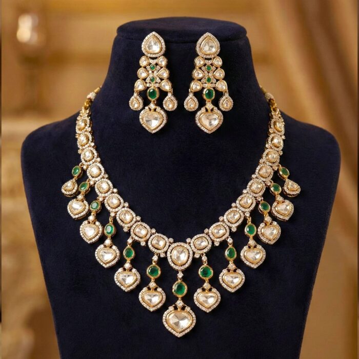 Swarnika Aira Necklace Set | 24k Gold Plated Jadau (जडाउ) Kundan - Image 2