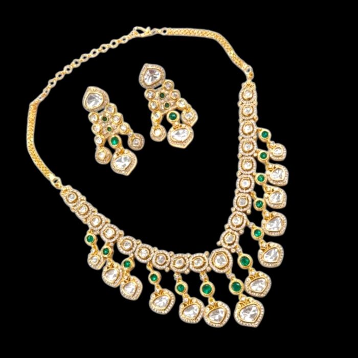 Swarnika Aira Necklace Set | 24k Gold Plated Jadau (जडाउ) Kundan - Image 3