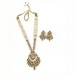 Maharani haar with earring | Semi Precious Necklace and Earring Set - Image 6