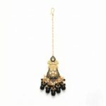 Necklace with earrings | Kundan with Black meena Necklace and Earring Set - Image 5