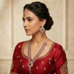 Traditional Indian Necklace Set – Gold & Ruby | Ethnic Indian jewellery