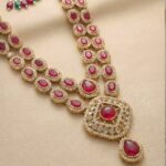Traditional Indian Necklace Set – Gold & Ruby | Ethnic Indian jewellery - Image 4