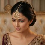 Maang Tikka - White | Kundan Stone Work - Image 2