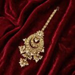 Maang Tikka - White | Kundan Stone Work - Image 3