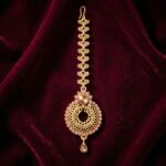 Maang Tikka - Pink | AD Stone Work - Image 3