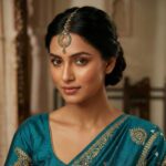 Maang Tikka - Turquoise | AD Stone Work - Image 2