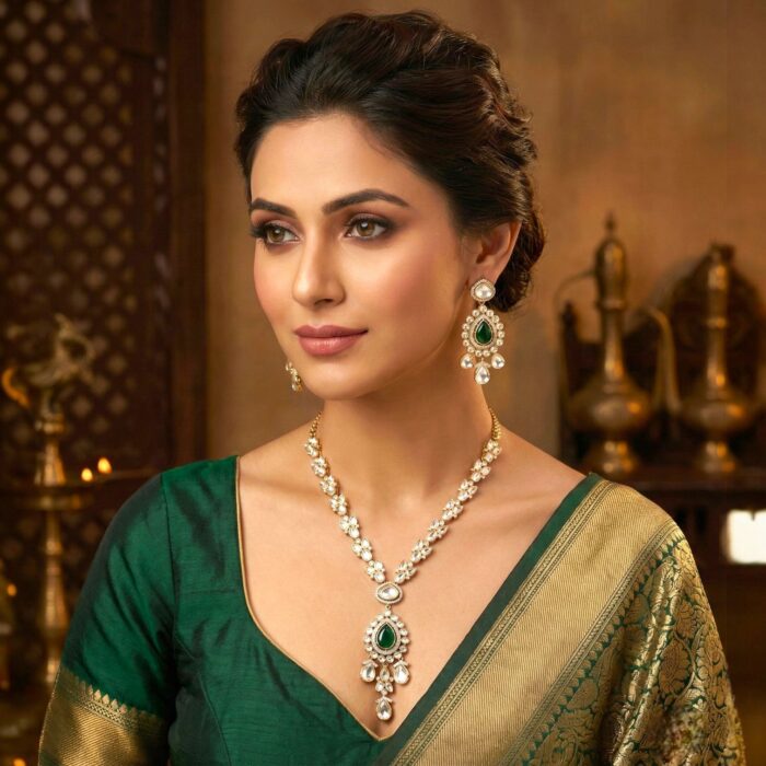 Kundan Necklace Set | Gold Plated Rani haar | Swarnika Series - Image 6