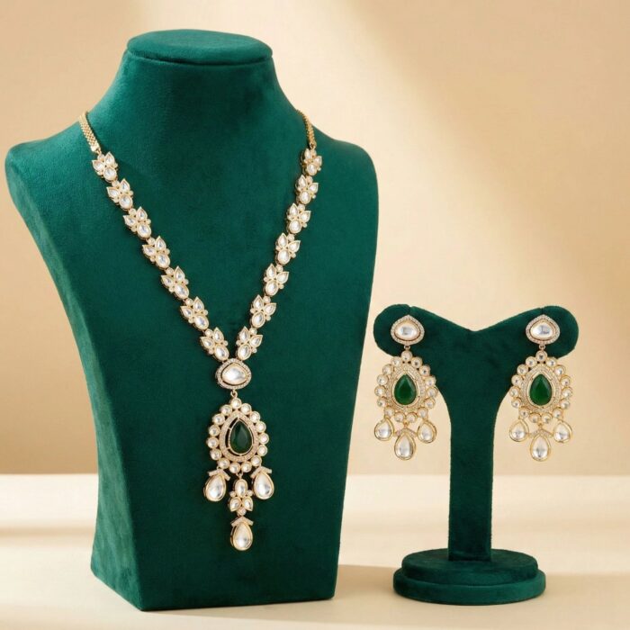 Kundan Necklace Set | Gold Plated Rani haar | Swarnika Series - Image 2