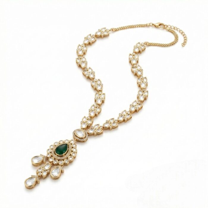 Kundan Necklace Set | Gold Plated Rani haar | Swarnika Series - Image 3