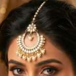 Kundan Stone Work - Maang Tikka - Chand - White