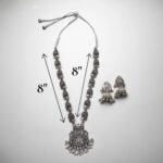 Dimensions of the silver oxidized boho jewelry set from India