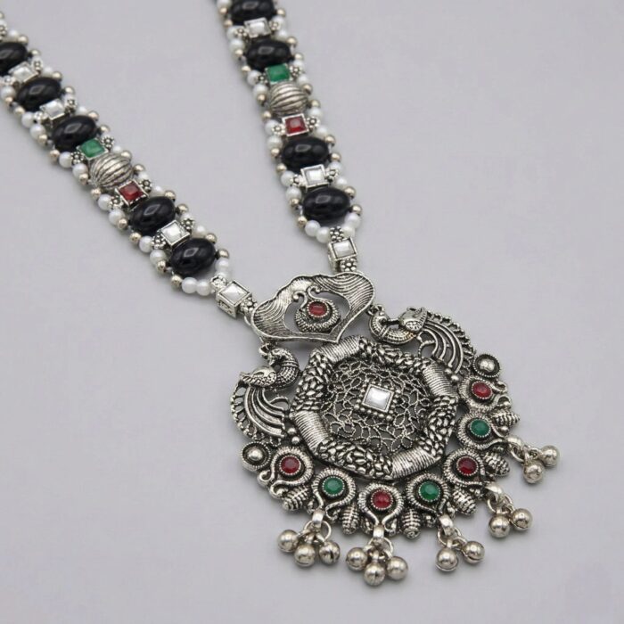 Stand out from the crowd with this Oxidized Necklace set | Navratri Jewelry set