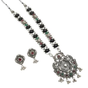 Oxidized Silver Necklace Indian necklace set