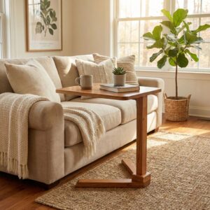 Modern wooden end table for living room | Compact side table for small spaces