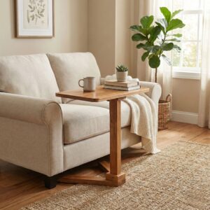 Minimalist mango wood side table | Light weight easy maneuverability