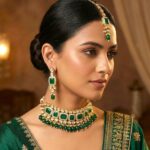 Swarnika Emerald Dew - Green | Kundan Choker Necklace Set