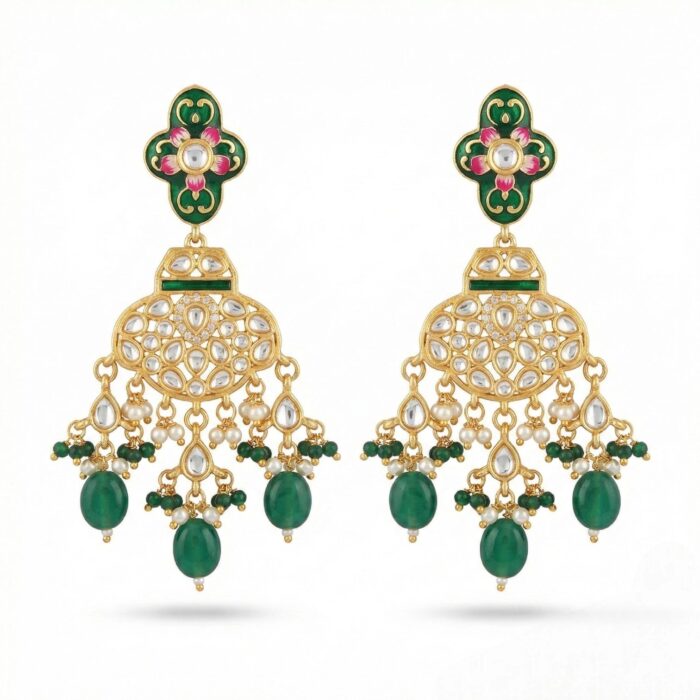 Stylish yet classy these Kundan earrings add a styles statement to your attire