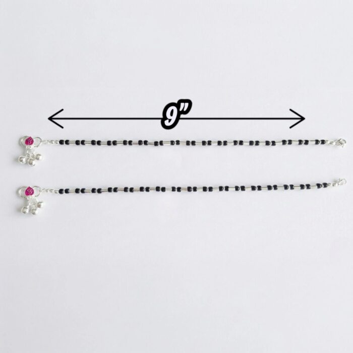 Dimensions of Silver nazaria anklet