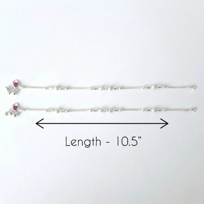 Dimensions of Silver anklets for women