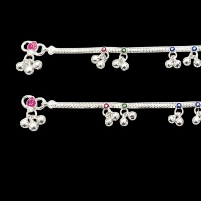 Pair of pure silver anklets for women