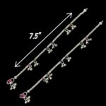 Dimensions of 7.5 inch sterling silver anklets