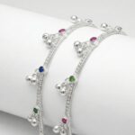 Pair of 925 Sterling Silver Anklets | Silver Anklet for Adults | 9.5 inch Ankle Bracelet - Image 3