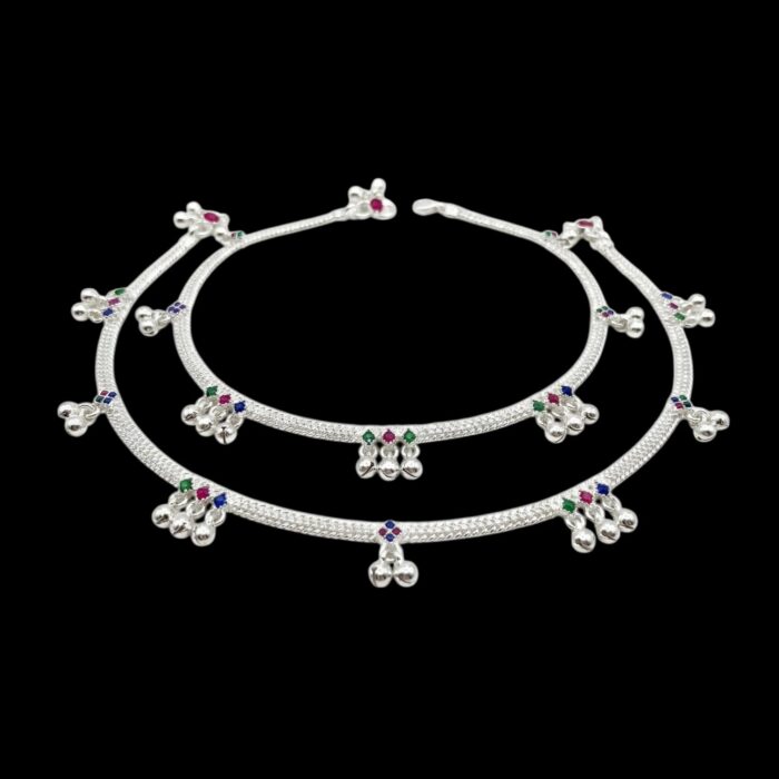 Pair of Pure Sterling Silver Anklets | 10.5 inch Silver Anklet for Adults - Image 3