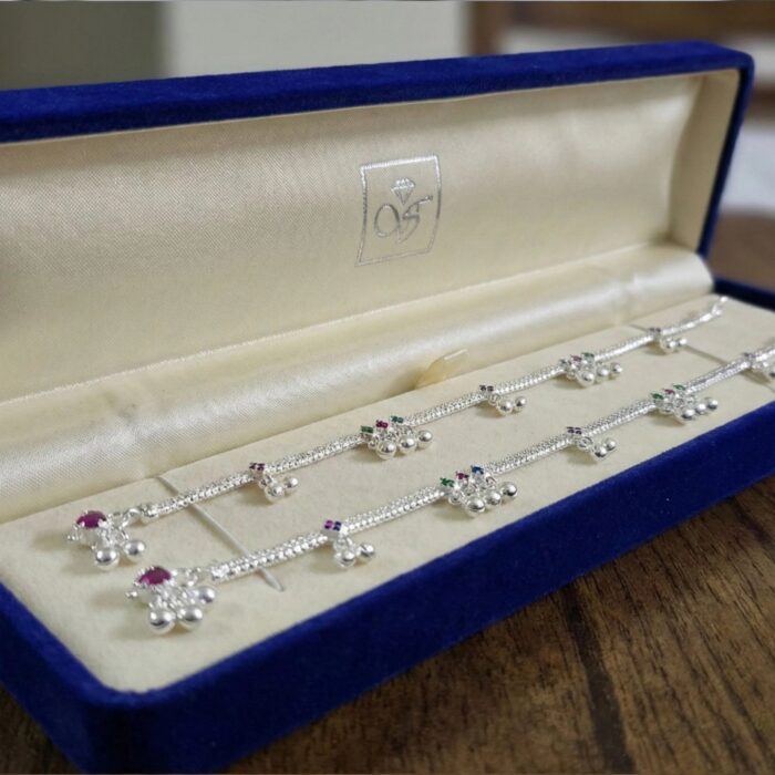 Pair of Pure Sterling Silver Anklets | 10.5 inch Silver Anklet for Adults - Image 5