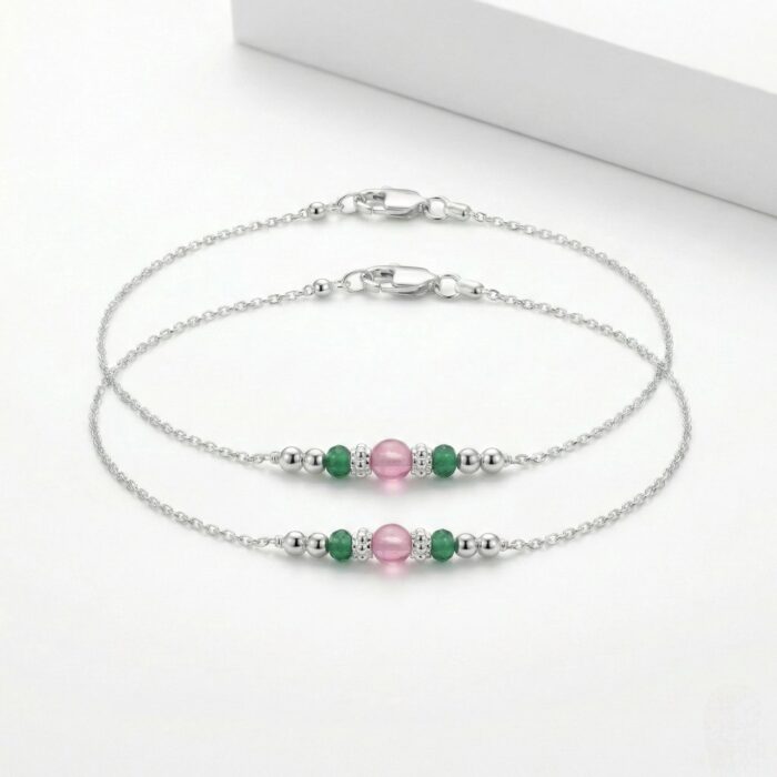 Pair of 925 Sterling Silver Anklets | Silver Anklet for Adults | 11 inch Ankle Bracelet - Image 3