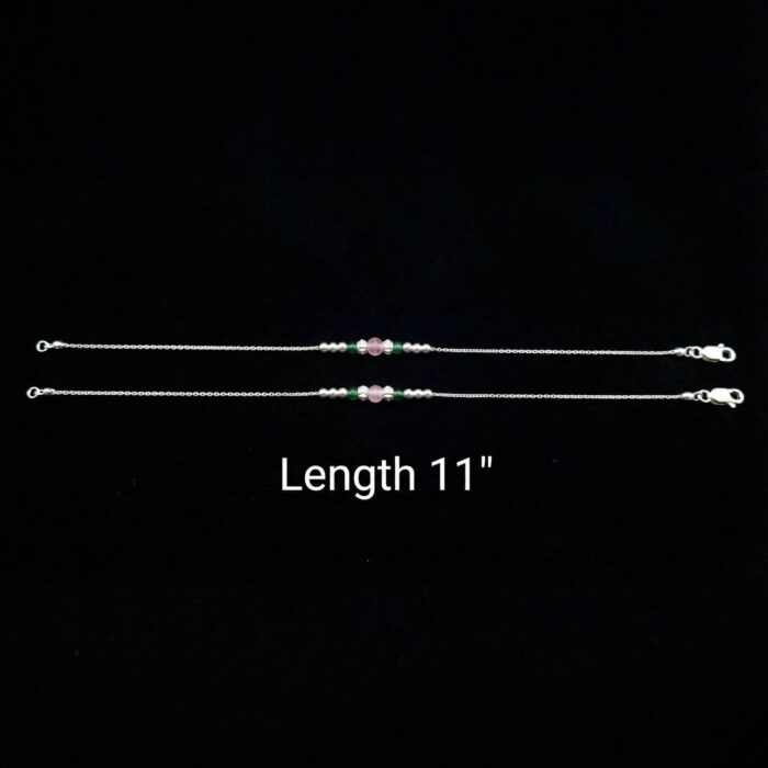 Pair of 925 Sterling Silver Anklets | Silver Anklet for Adults | 11 inch Ankle Bracelet - Image 4