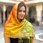 Jai Shree Ram printed Scarf - Tri color