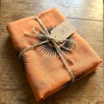 OM printed Cotton Scarf - Orange - Image 4