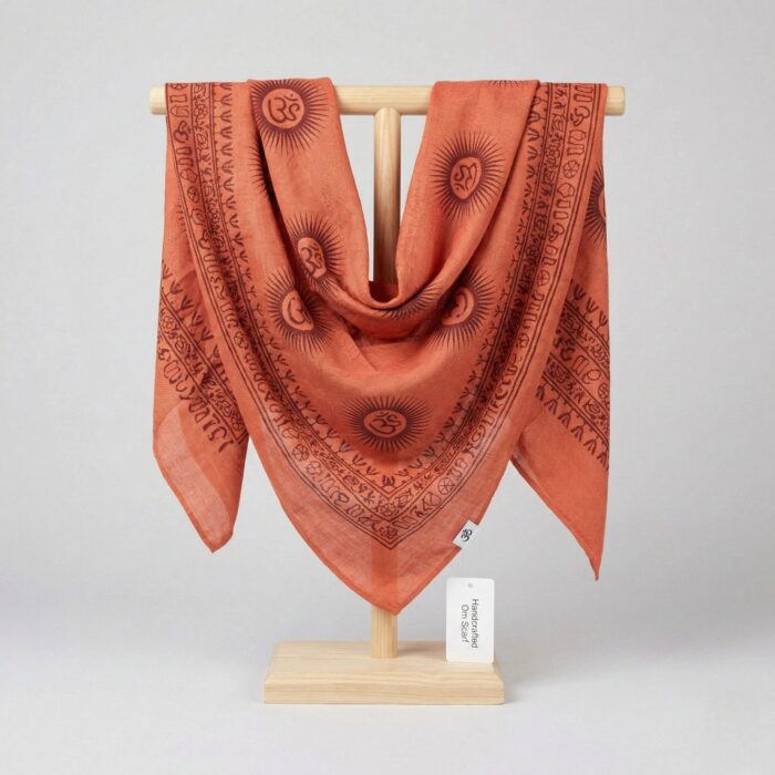 OM printed Cotton Scarf - Jogiya - Image 3