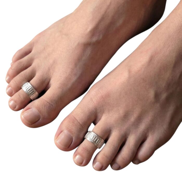 Pair of Pure Silver Toe Rings | Adjustable Toe rings - Image 2