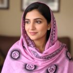 OM printed Cotton Scarf - Pink