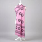 OM printed Cotton Scarf - Pink - Image 3