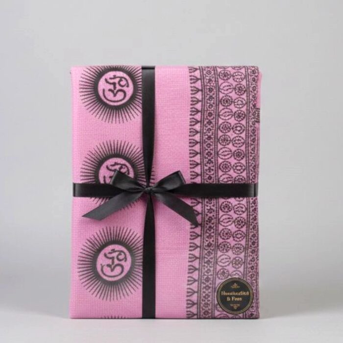 OM printed Cotton Scarf - Pink - Image 4