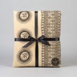 OM printed Cotton Scarf - Cream - Image 3