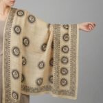OM printed Cotton Scarf - Cream