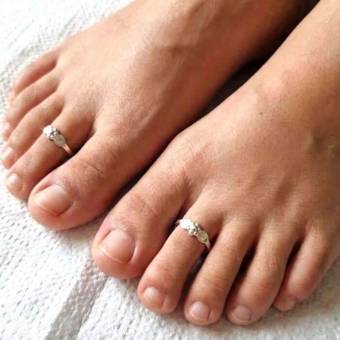 Pair of Pure Silver Toe Rings | Adjustable Toe rings - Image 2