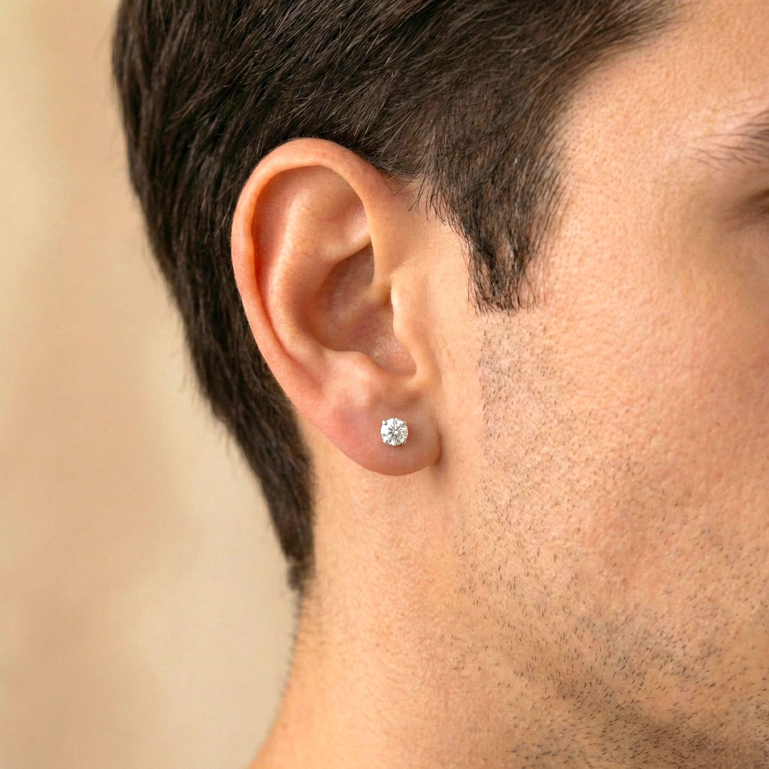 1771030969518.webp Pair of Cubic Zirconia Stud Earrings - Men - Image 1