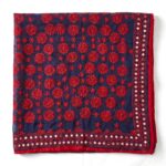 Blue dupatta with red embroidery work