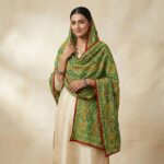 Cotton Phulkari dupatta with multicolor thread embroidery
