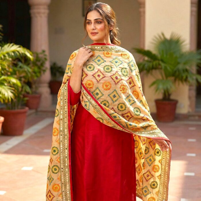 Festive wear Phulkari dupatta for Diwali and wedding season