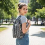 Hemp Shoulder Backpack - Black - Image 2