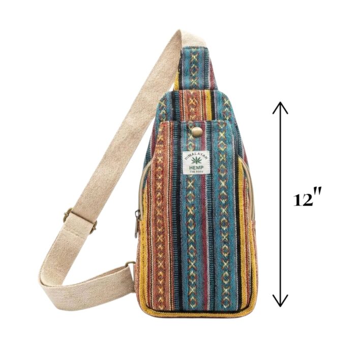 Hemp Shoulder Backpack - Yellow - Image 5