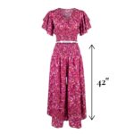 Silk V-Neck Top with Palazzo Crop Set - Pink - Image 4