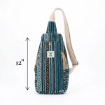 Hemp Shoulder Backpack - Turquoise - Image 4