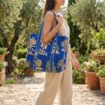 Corduroy Tote Bag - Blue - Image 2