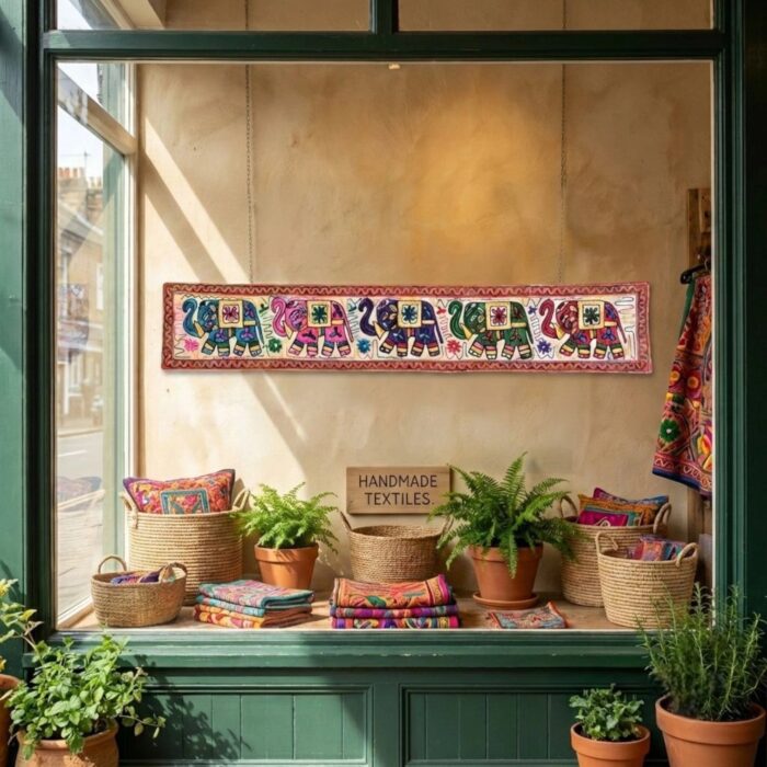 Table Runner - Wall decor - Embroidery - Elephant - Image 3